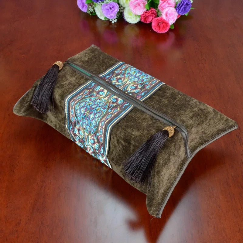 Classical Luxury Flower Modern Home Fabric Decoration Tissue Box