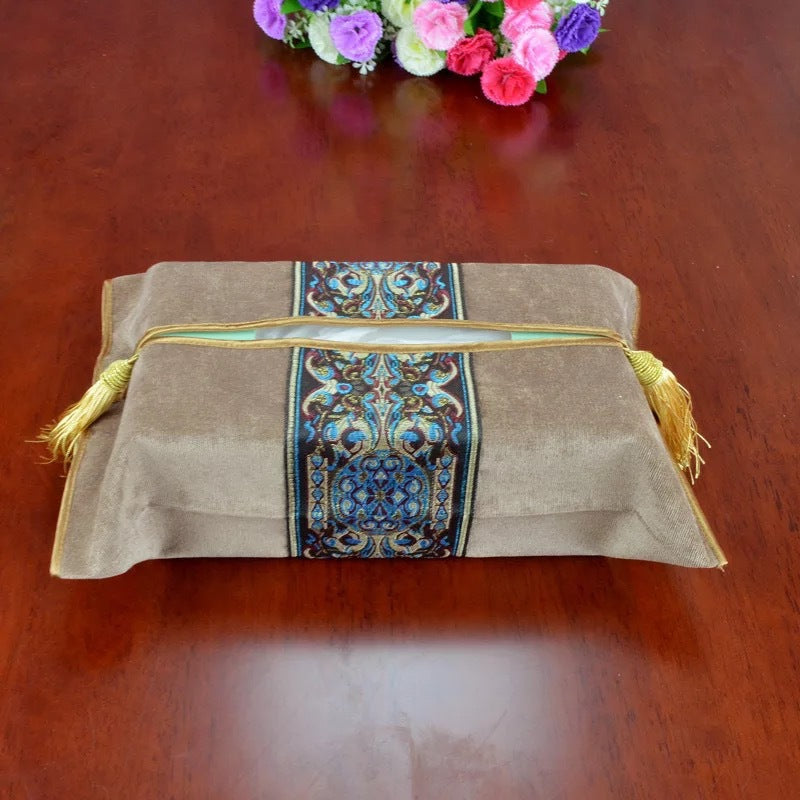 Classical Luxury Flower Modern Home Fabric Decoration Tissue Box