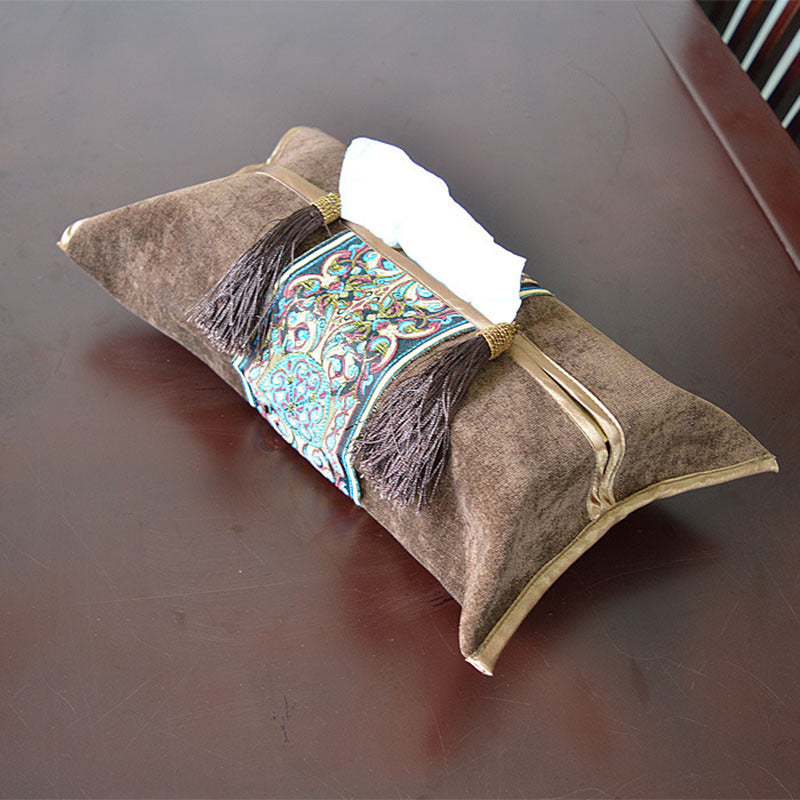 Classical Luxury Flower Modern Home Fabric Decoration Tissue Box