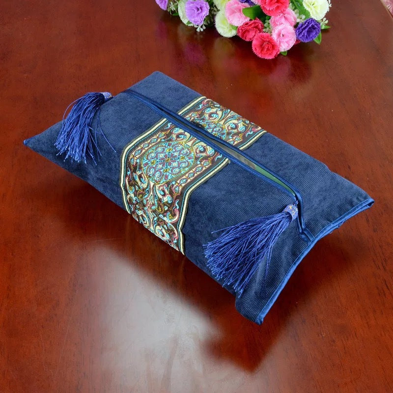 Classical Luxury Flower Modern Home Fabric Decoration Tissue Box